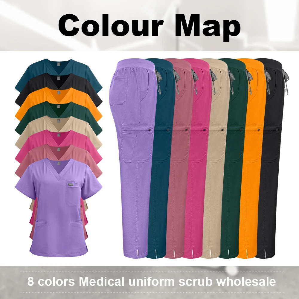 Uniformes médicos para mujer, traje de enfermería cómodo para dentista, Top y pantalón de manga corta, ropa de trabajo para salón de belleza y SPA, Unisex