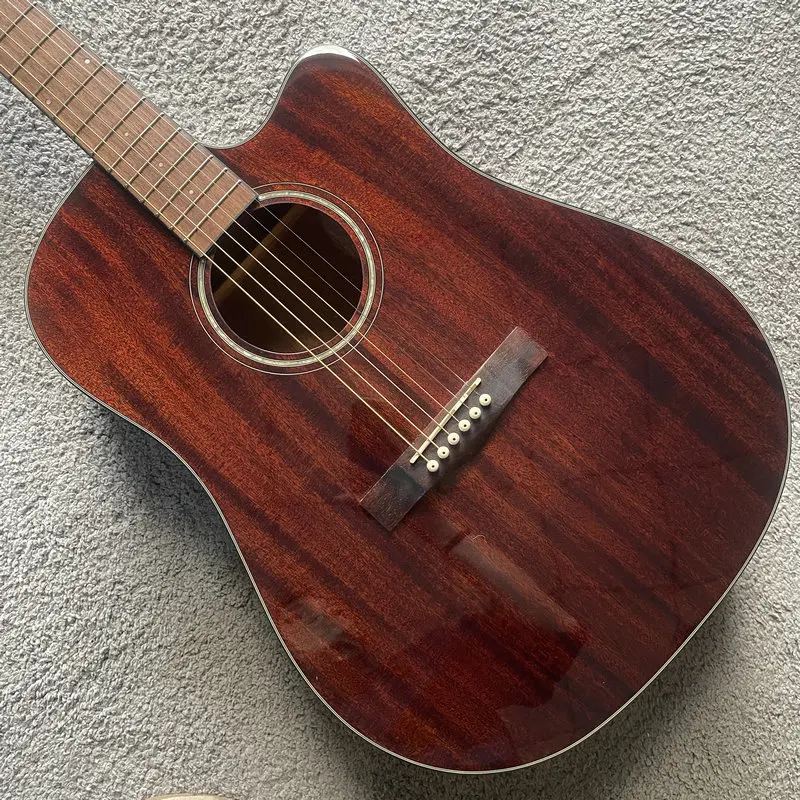 

G247 Glossy Natural Mahogany Body Solid Wood Top 41'Acoustic Guitar 20 Frets Right Hand Guitar Quality