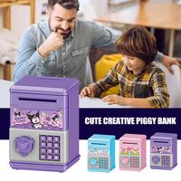 Mini ATM Machine Toys Kids Gift Automatic Mini Safe Coins Cash Saving Money Box Code Key Lock Coin Bank Electronic Piggy Bank