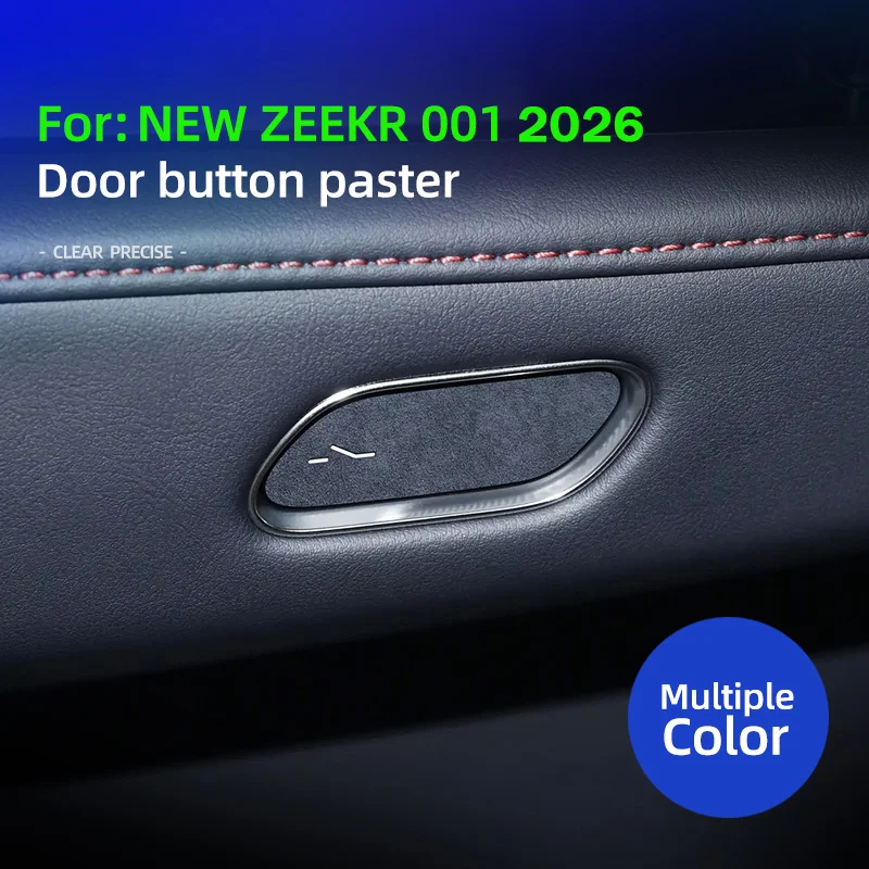 For New Refreshed ZEEKR 001 2026, 001 Max Ultra+, 4Pcs Premium Suede Alcan tara Overlay On The Car Door Lock Switch Button Cove