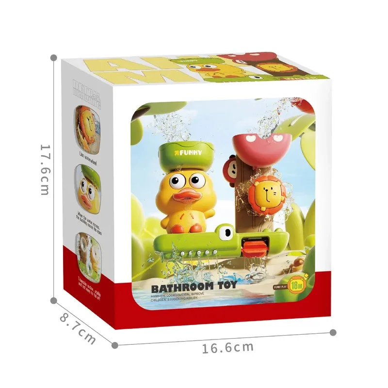 새로운 어린이 목욕 장난감 오리 회전 눈 사자 물레방아 샤워 욕조 흡착판 선물