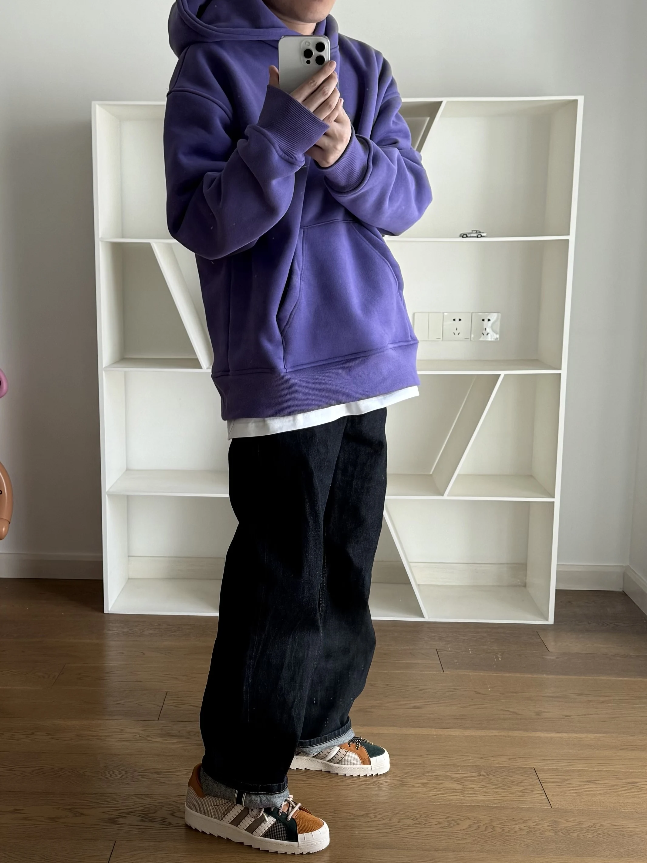

BTTJOB JUMBO Skateboard Hoodie Stand Loose Giant Hat Sweatirt Purple Camere Casual Comfortable Warmth for All