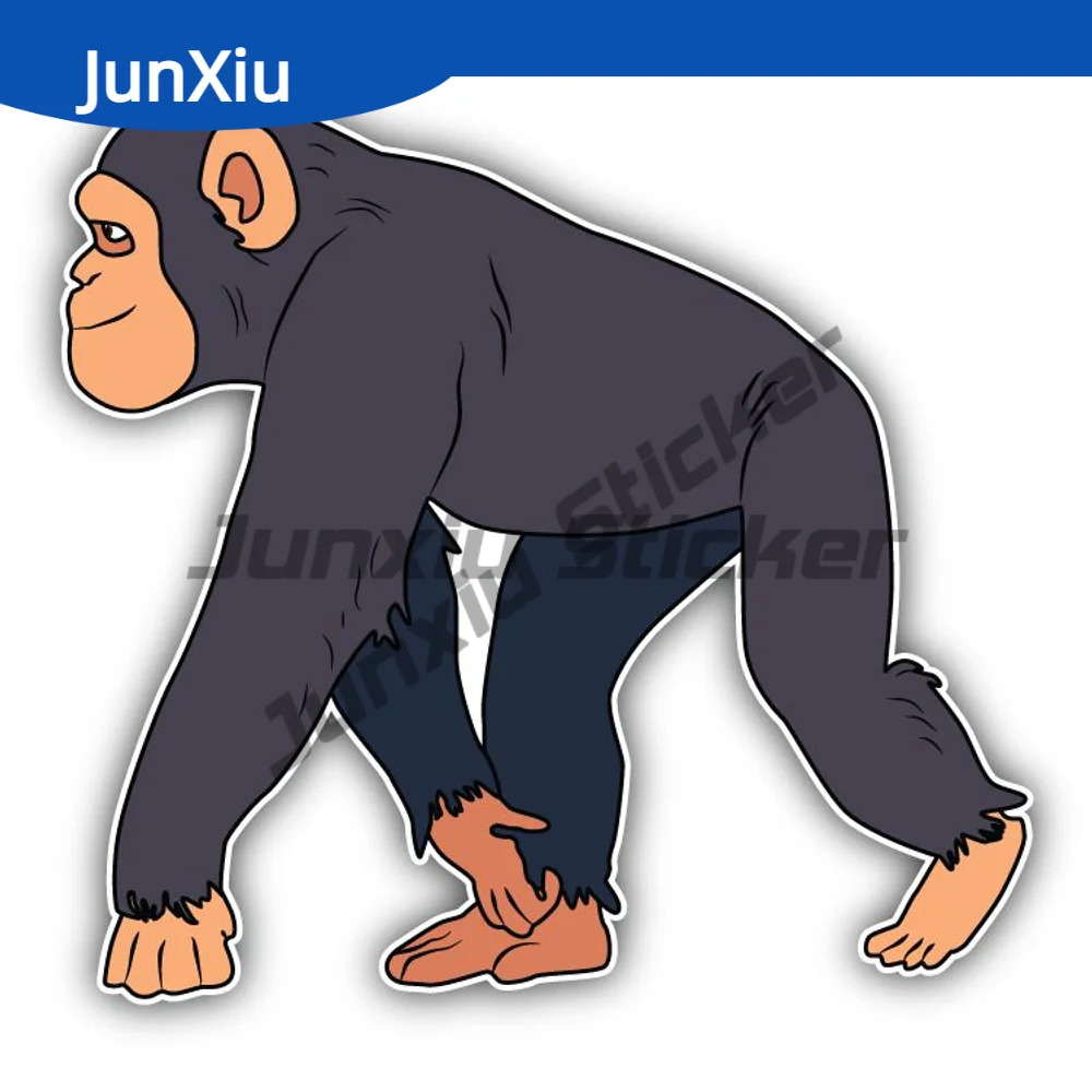

Chimpanzee Sticker Car Bumper Laptop Speedboat Rear Windshield Waterproof Exterior Decal Car Cover Waterproof Outdoor For Suv