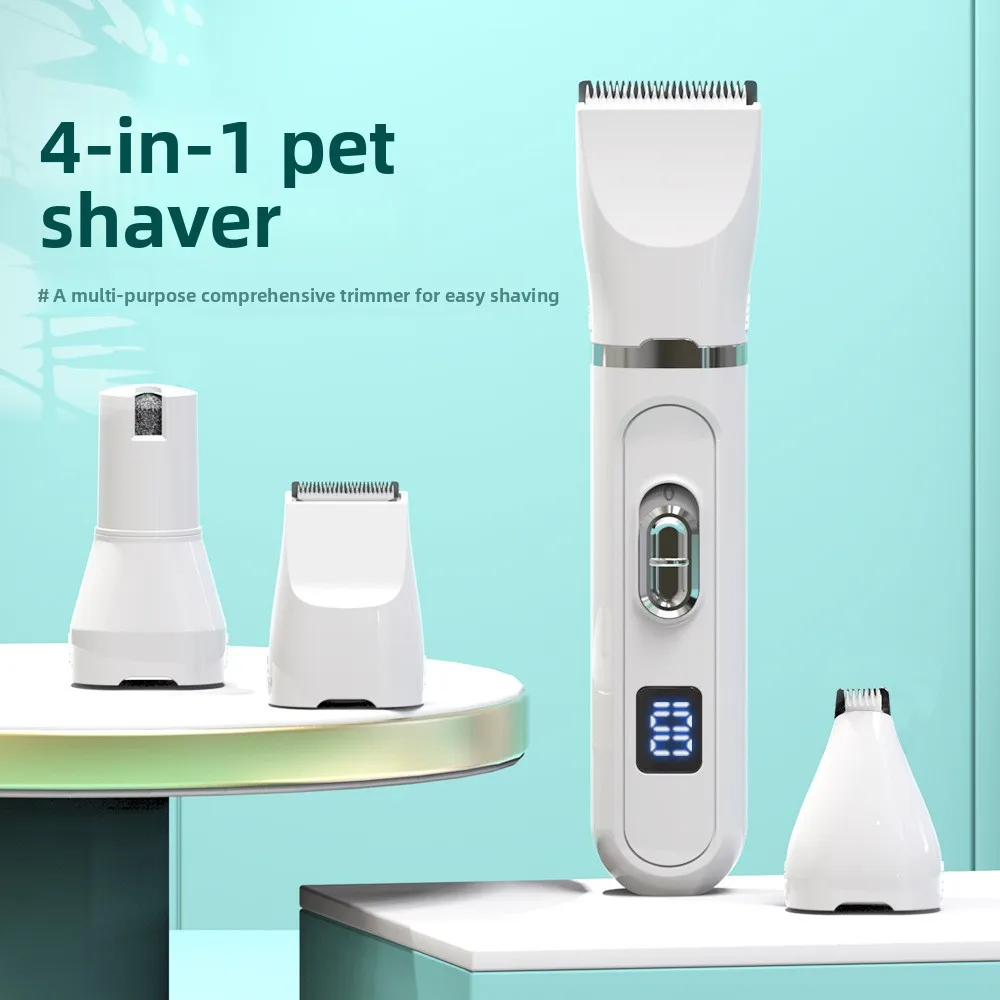 

Набор для ухода и груминга для животных 4-в-1: 4 сменные насадки, малошумная машинка для стрижки шерсти, перезаряжаемый беспроводной безопасный триммер для собак