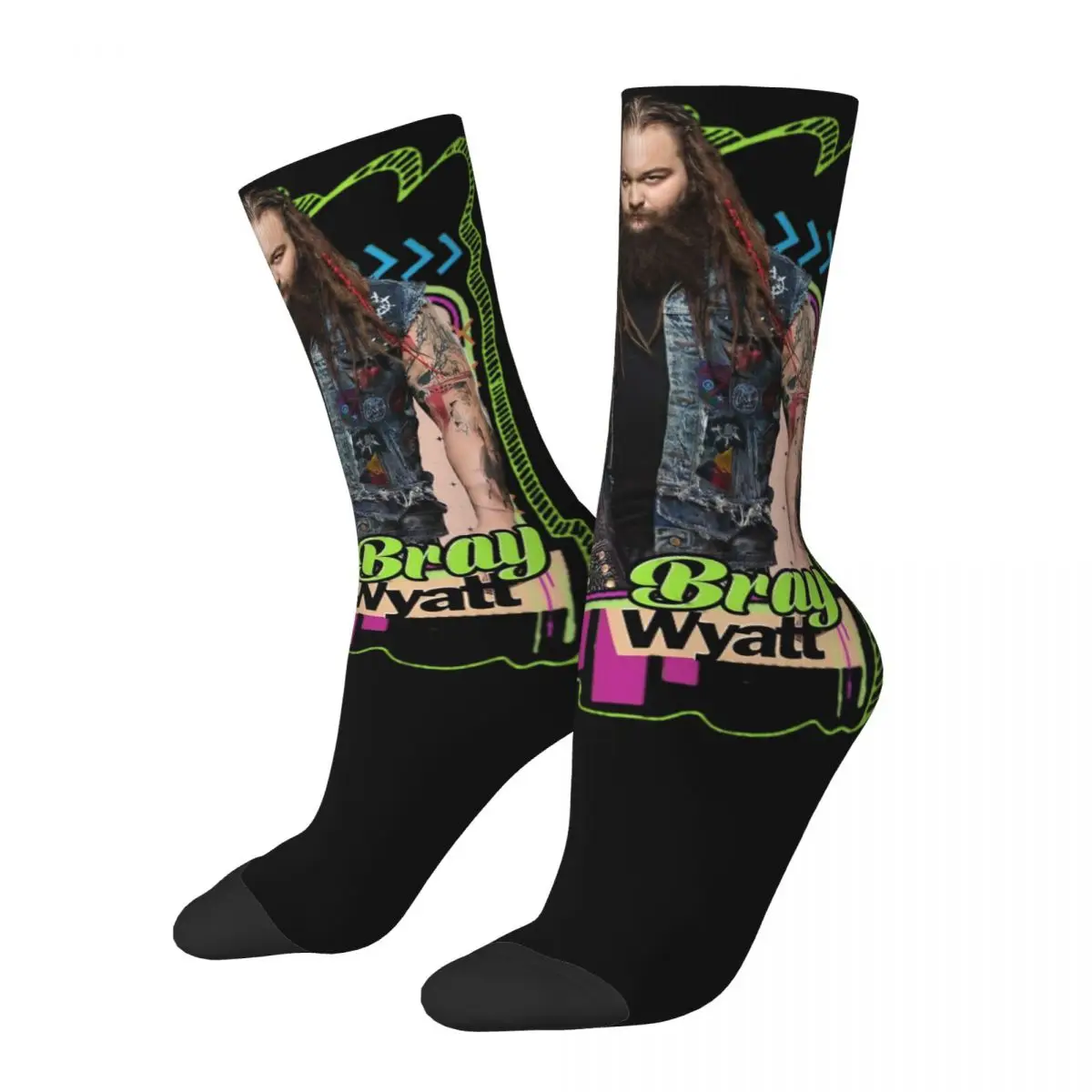 Colorful Women Men Bray Wyatt Cool American Wrestler Theme Socks Stuff Soccer Socks Cotton Best Gifts