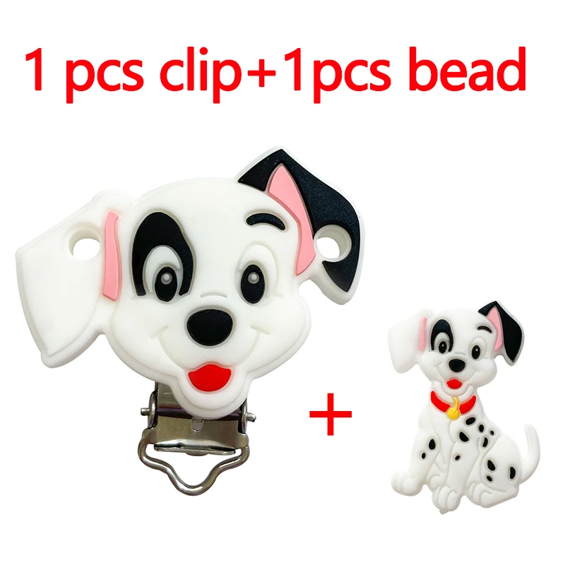 2 Stück/Set Silikon Cartoon Tier Schnullerclip Beißperle DIY Schnullerkette Schmuckzubehör