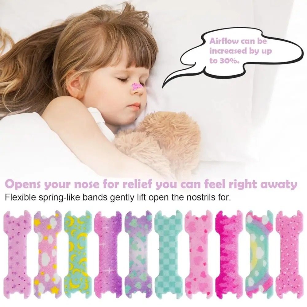 6/10pcs Nose Tape Cartoon Kids Nasal Strips 44x14mm/55x17mm Breathable Kids Nose Patches Kids Breathing Strips Boy Gril