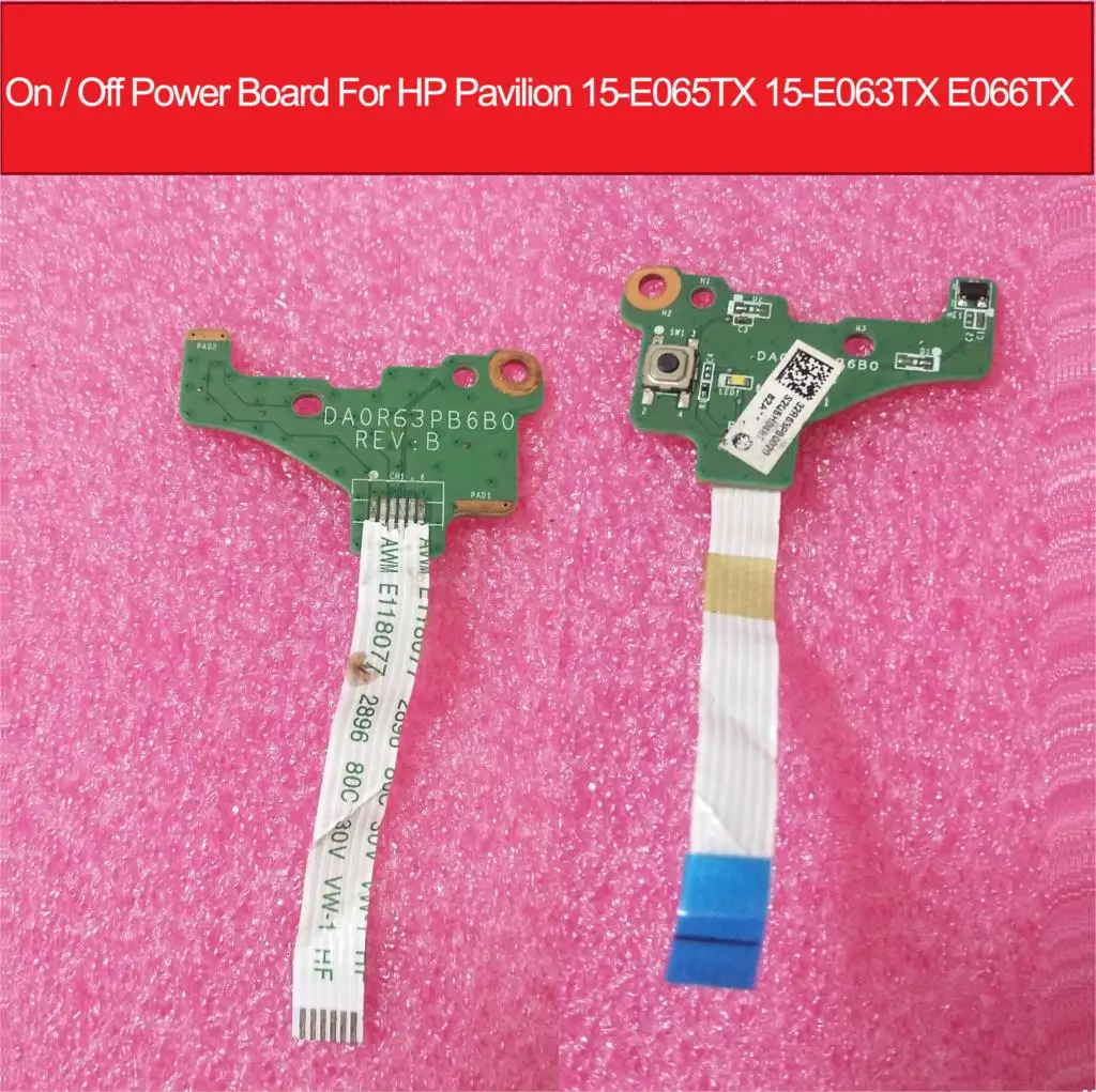 On / Off Power Board For HP Pavilion 15-E065TX 15-E063TX E066TX Power Side Button  Board With Cable DA0R63PB6B0