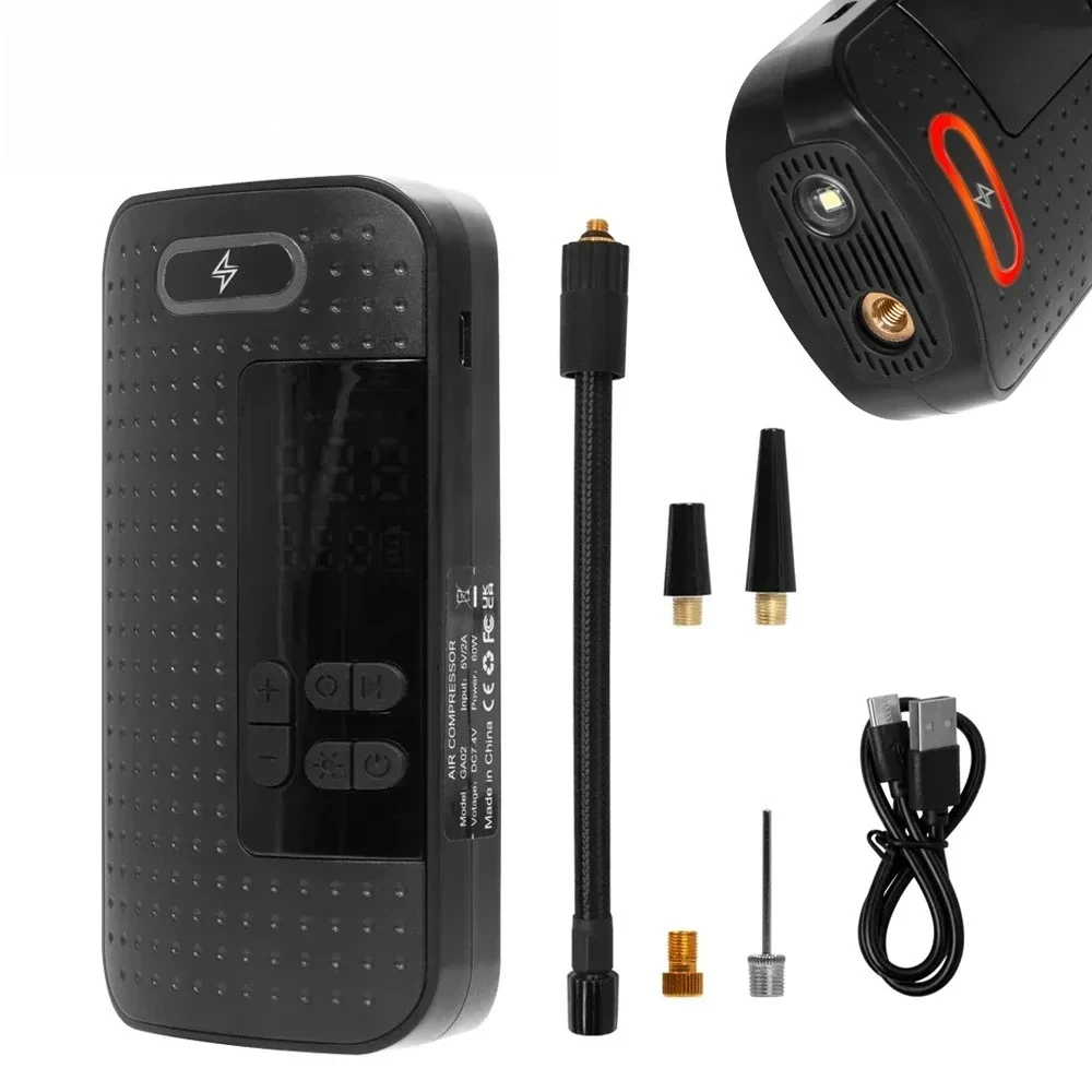 

Mini Cordless Portable Car For E-Scooter Rechargeable Tire Electrical Inflatable Pump With Charging Cable Air Compressor Pump