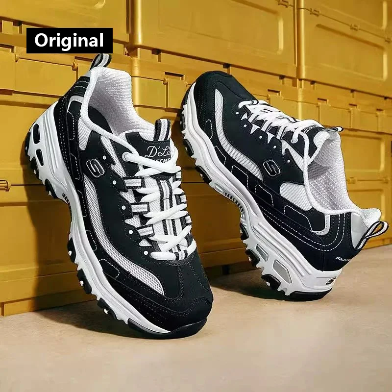 Skechers Women's sneakers Fashion Casual shoes Retro shock-absorbing and heightening walking shoes