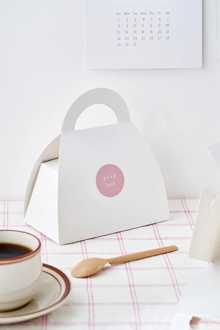 

White Paper Box With Handle Cookie Muffin Cupcake Baking Cake Boxes Gift Packaging Wedding Birthday Craft White 100pcs/lot