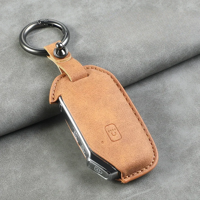 

5 Buttons Leather Car Key Case Cover Shell for Kia Telluride Telluride SX 2021 Sportage R 2022 K5 GT Line 2021 Seltos 2020