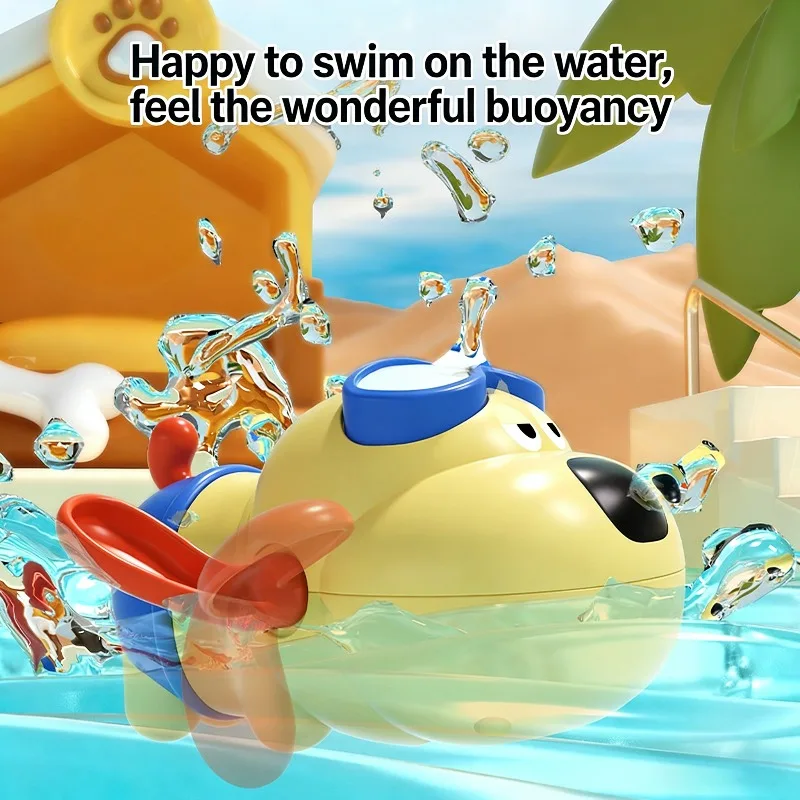 لعبة حمام الطفل والماء، لعبة ربيعية لطيفة على شكل كلب، حمام صيفي، لعبة لعب مائية عائمة، تمارين القدرة على رد فعل الطفل