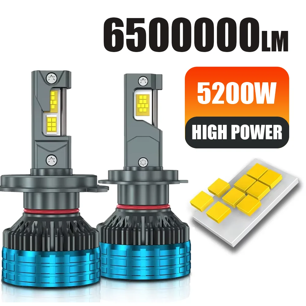 2PCS H7 LED Headlight Bulbs H4 H11 LED CANBUS Headlamp 5200W 6500000LM 9005 HB3 9006 HB4 9012 Auto Lamp Light Bulb for Car 6000K