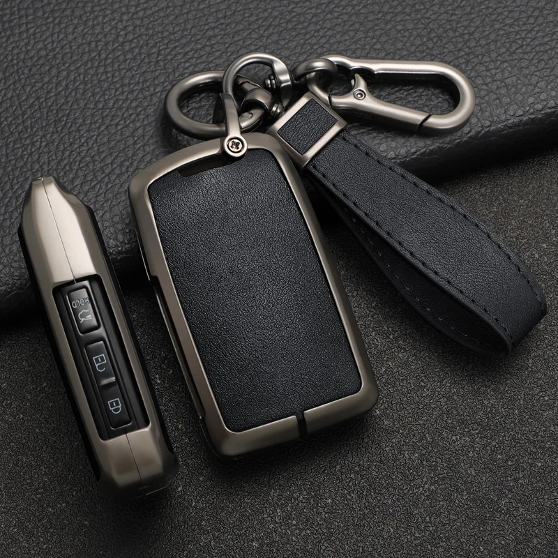 Zinc Alloy +Leather Car Key Case Cover For Mazda 3 Axela BP CX-30 DM CX4 CX5 CX 5 CX-5 CX8 CX9 CX4 2019 2020 2021 2022 2023 2024