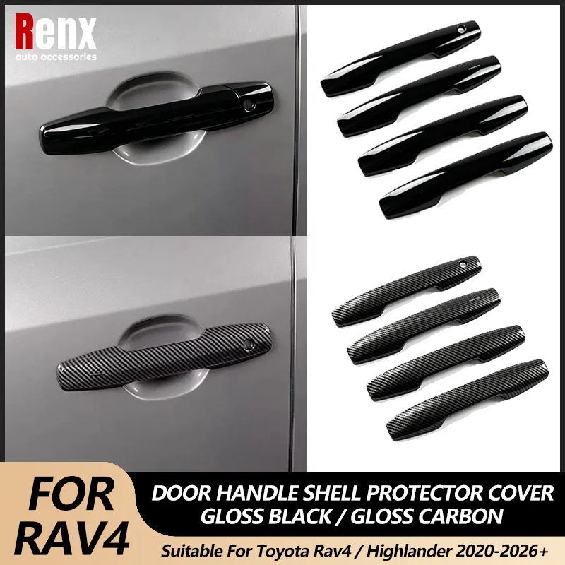 

4Pcs ABS Door Handle Shell Protector Cover Trim For Toyota Newest Rav4 / Highlander 2020-2026+ Toyota Accessories Door Handle De