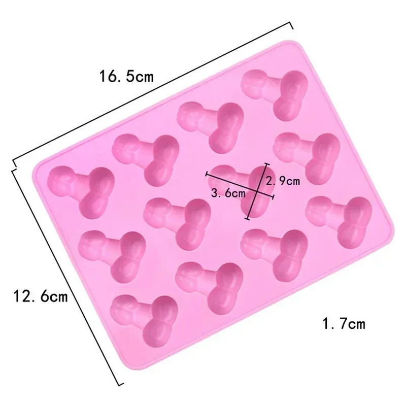 12 Holes 3D Penis Silicone Mold DIY Chocolate Ice Cube Tray for Adult Party Cake Decoration Baking Pastry Mould