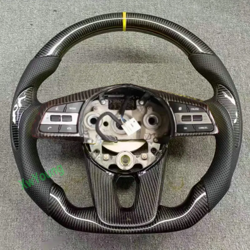 For KIA Sportage K3 K5 (No Paddle Shifters) Customized 100% Real Carbon Fiber Car Steering Wheel