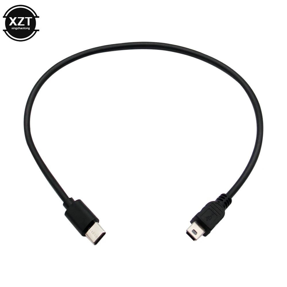 30cm USB Type C 3.1 Male To Mini USB 5 Pin B Male Plug Converter OTG Adapter Lead Data Cable for Macbook pro Digital Camera