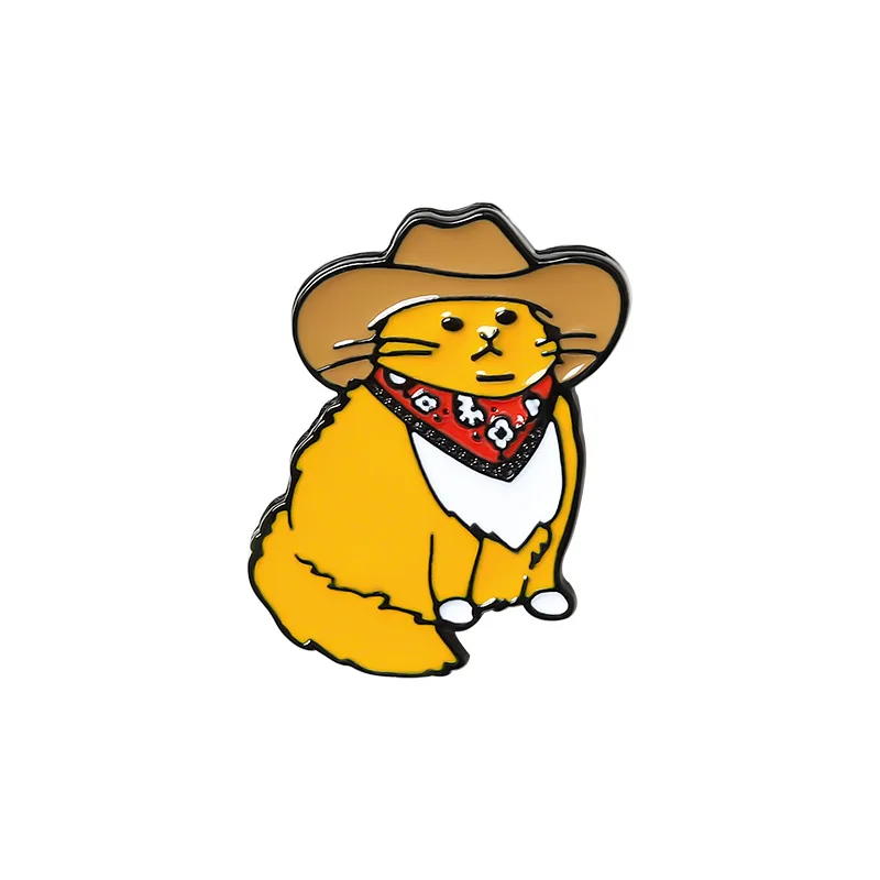 Brooches Enamel Pins Cartoon Fat cat with hat Badges Backpack Hat Shirt Lapel Pin Jewelry Gifts for Friends