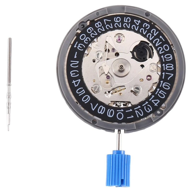 Watch Movement High Accuracy Date At 3 Datewheel 24 Jewels Automatic Self-Winding Black