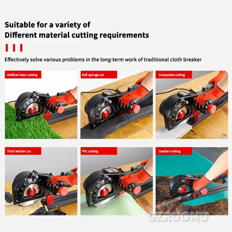 168MM 110V Electric Rotary Fabric Cutter – Octagonal Blade Cloth Cutting Machine with Automatic Sharpening Function