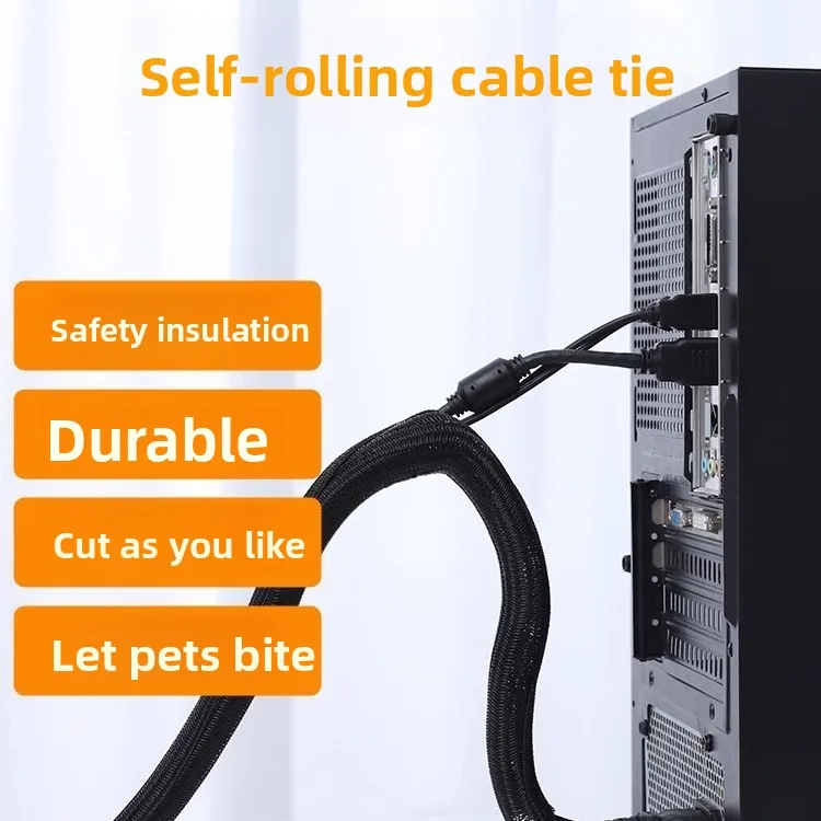 Computer Cable Fixed Hub Finishing Line Pipe Cover Anti-cat Bite Protection Wire Storage Bundle Wire Finishing Tube