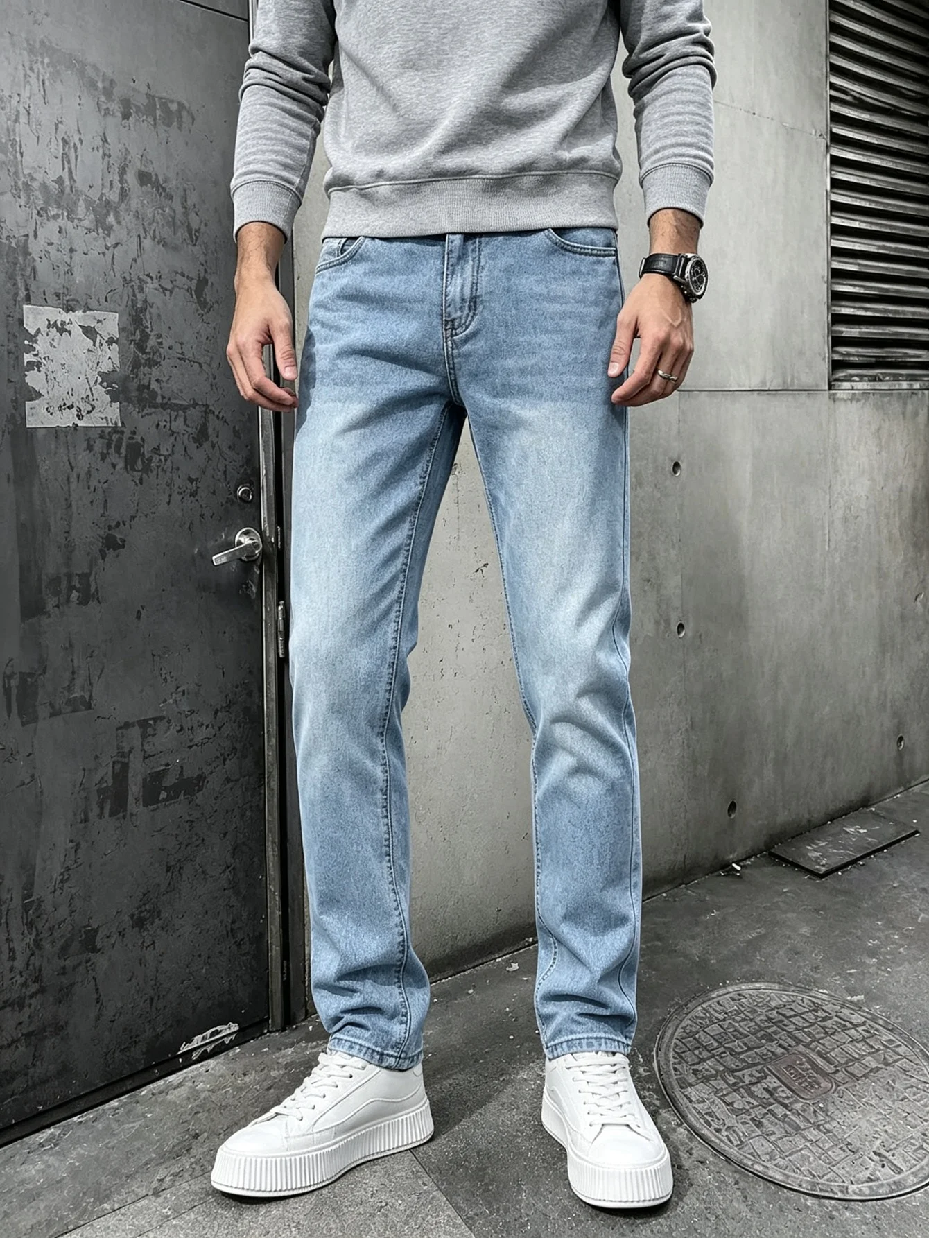 Men Retro American Street Jeans, Y2K Trend Denim Bottoms, Suitable Gift for Husband or Boyfriend