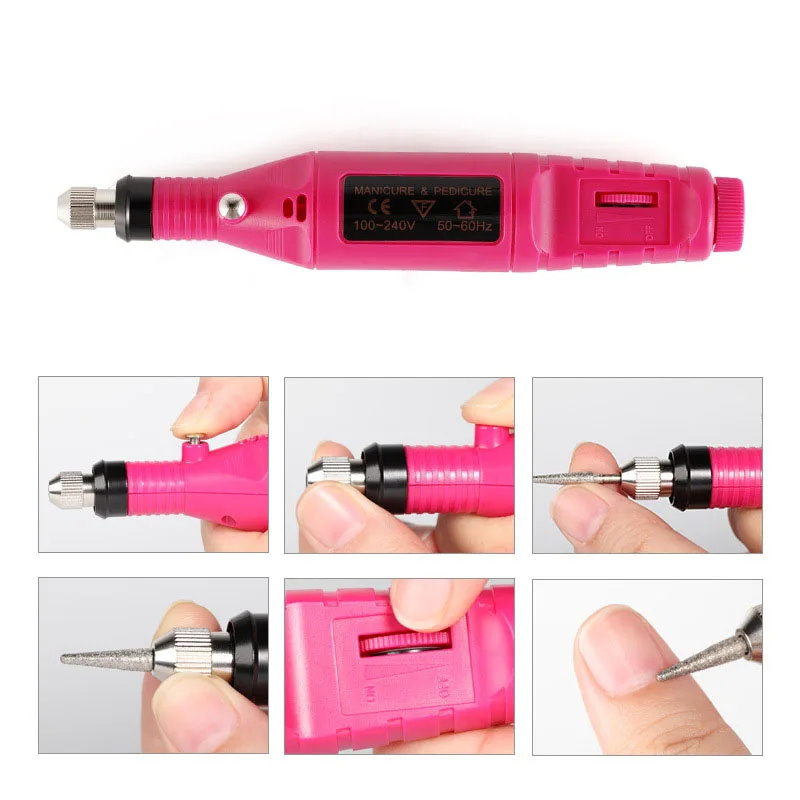 HALAIMAN Electric Nail Sander Professional Nail Art Sanding File Pen Tools Nail Drill Machine Mill For Manicure Driller