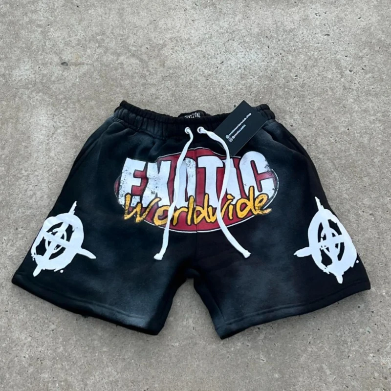 Outdoor Sports Shorts Men Women Ins New Personality Pattern Printing Tide Five Pants Fall Loose Thickened Couple Casual Shorts