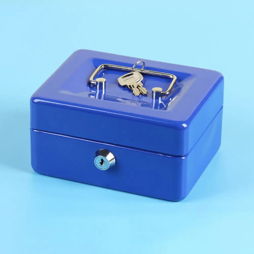 Practical Home Shop Metal Safe Money Box Folding Safe Money Box Home Coin Bank Key Lock Type Safe Box for Home