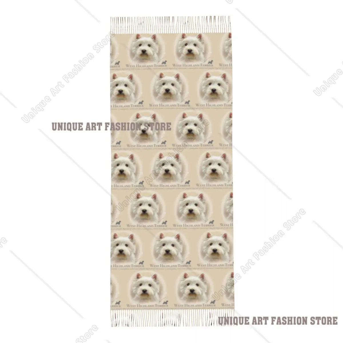 مخصص طباعة Westie وشاح الرجال النساء الشتاء الخريف الأوشحة الدافئة ويست هايلاند الأبيض جحر الكلب شالات يلتف