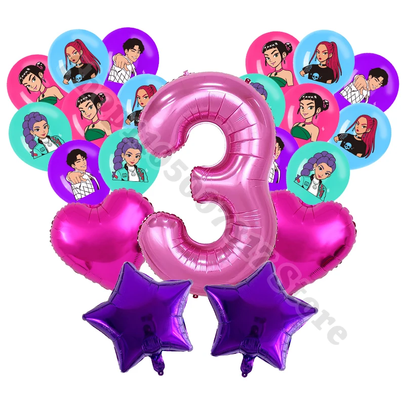 21 قطعة KPop شيطان الصيادين بالون مجموعة أنيمي لطيف حفلة عيد ميلاد لوازم الكرتون موضة اكسسوارات الديكور المنزل بالونات هدية 2025 #4