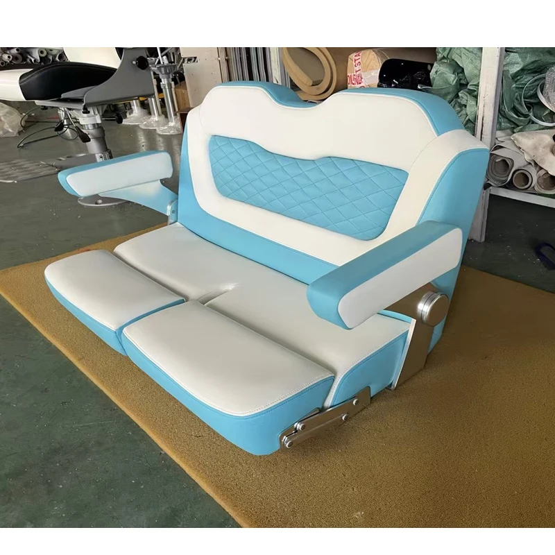 

Custom Marine Grade Leather Double Lounge Boat Seat, Aluminum Alloy Frame Marine Chair for Yacht