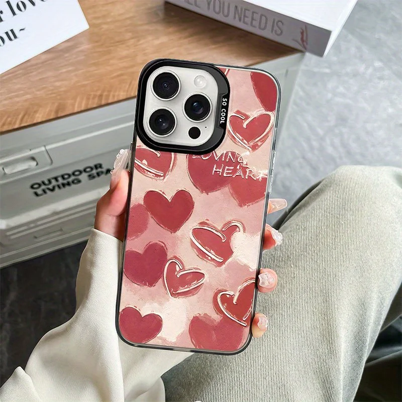 하트 패턴 아이폰 풀스크린 케이스 이미지