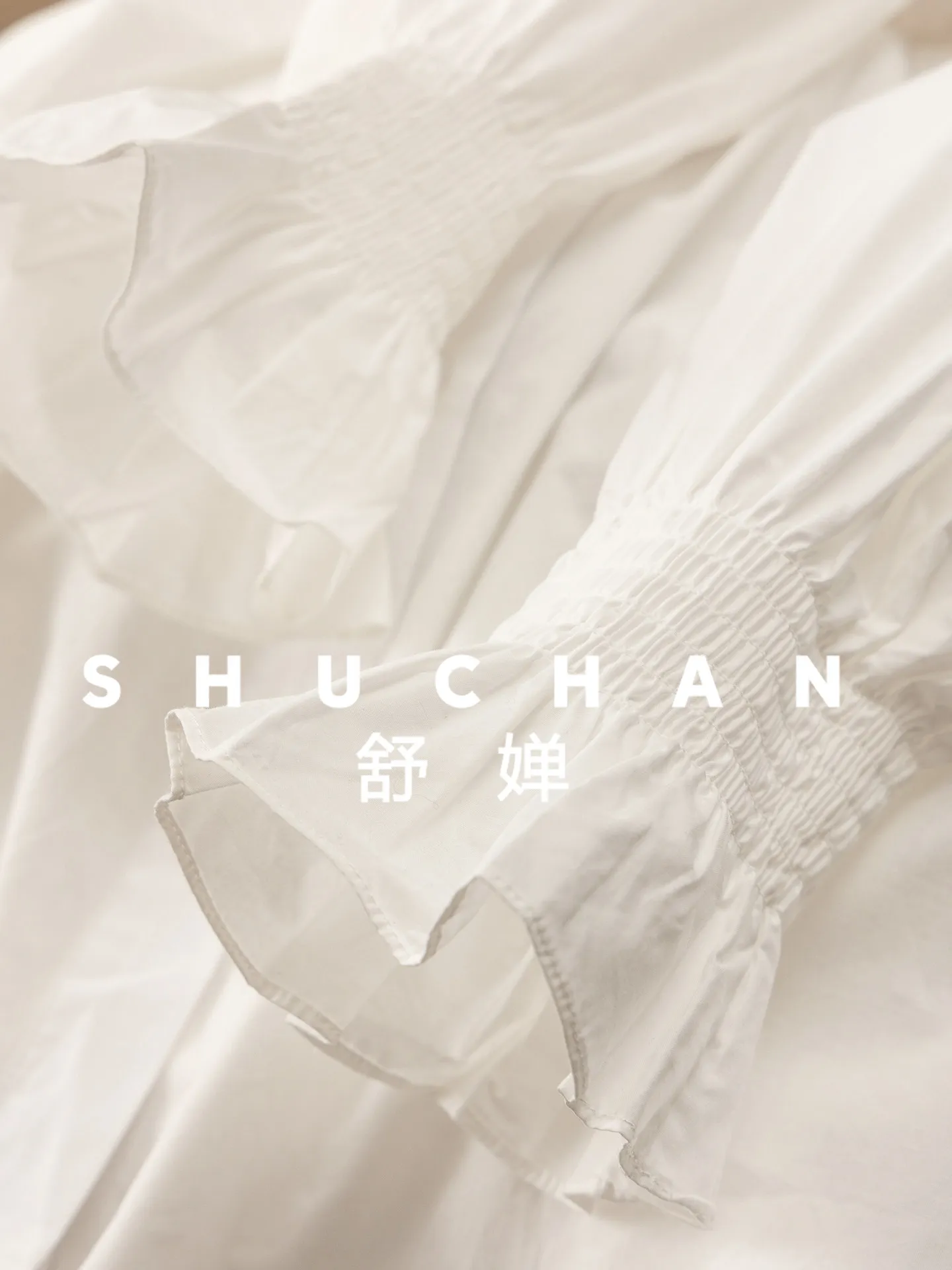 White Shirt Women 2026 Pinch-pleated Lace Sleeves Loose Crew Neck 100 Cotton Shirt Women's 63I4