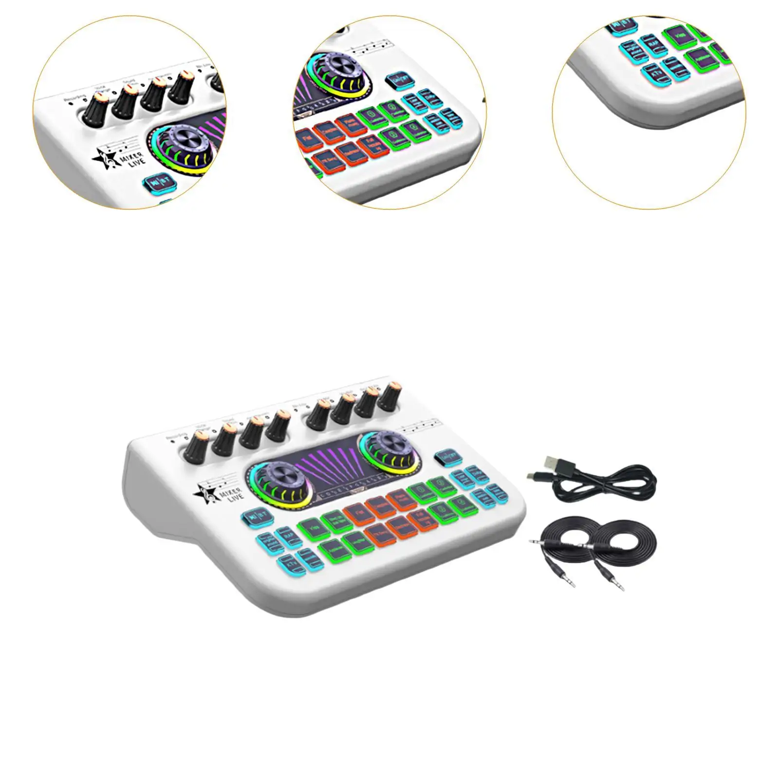 Audio-Mixer, Rauschunterdrückung, universelles professionelles Sprachwechsler-Gerät, Live-Soundkarte für Spielaufnahmen, Podcasting, KTV, Zuhause