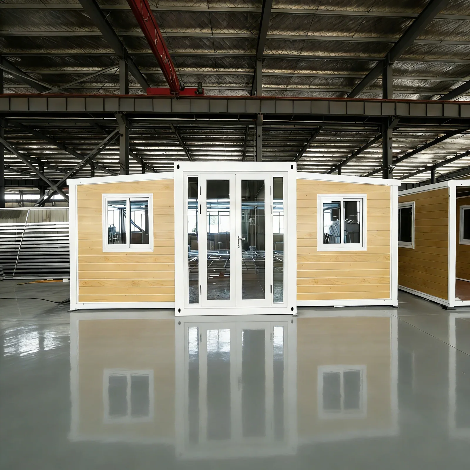 Camping Container House 20/30/40ft Folding Portable Cabin 2 Bed 1 Bath Living Dining Area for Glamping Resort Durable