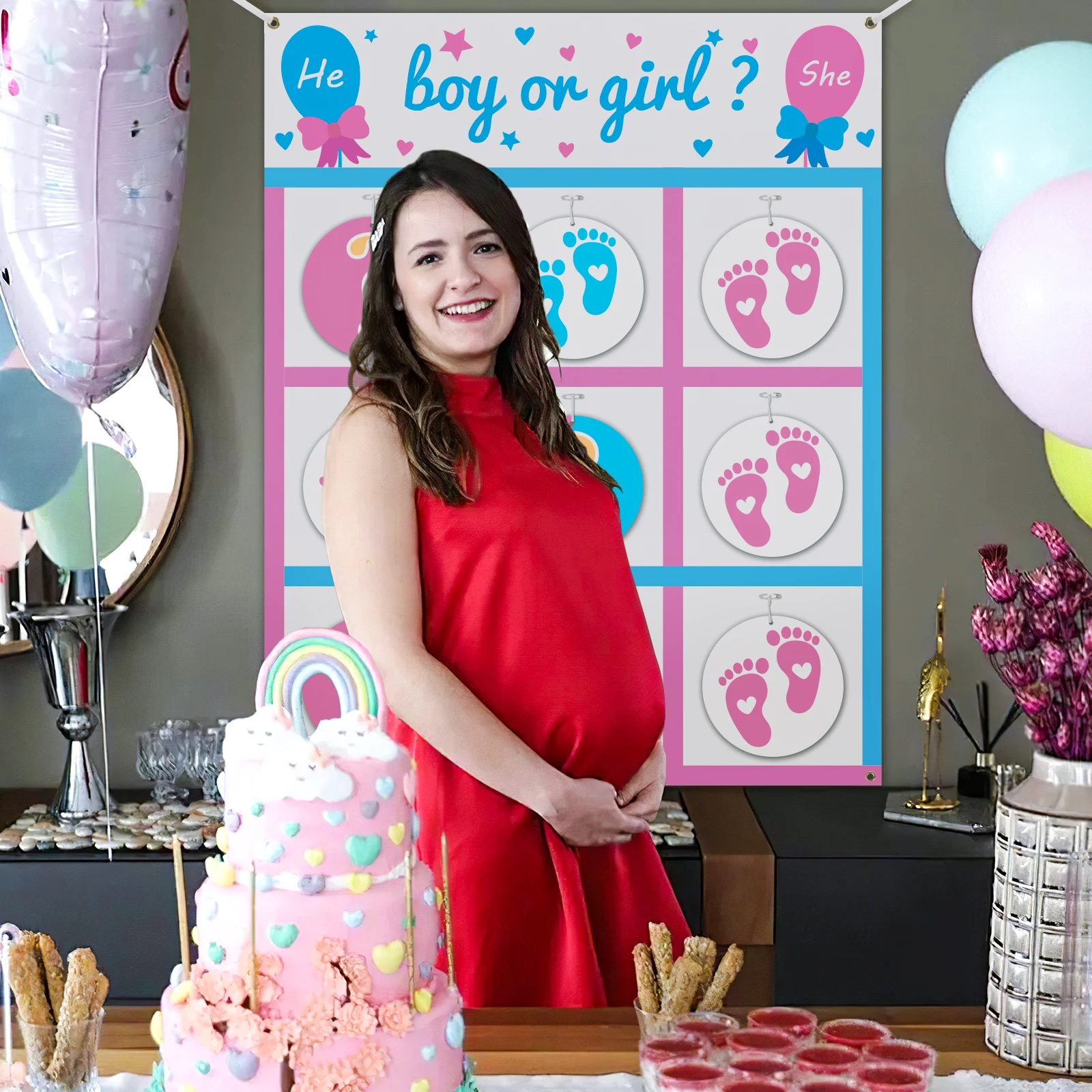 Gender Reveal Games Tic Tac Toe Board Game with 10 Boy or Girl Signs Gender Reveal Ideas Boy or Gir Sign Gender Reveal Party