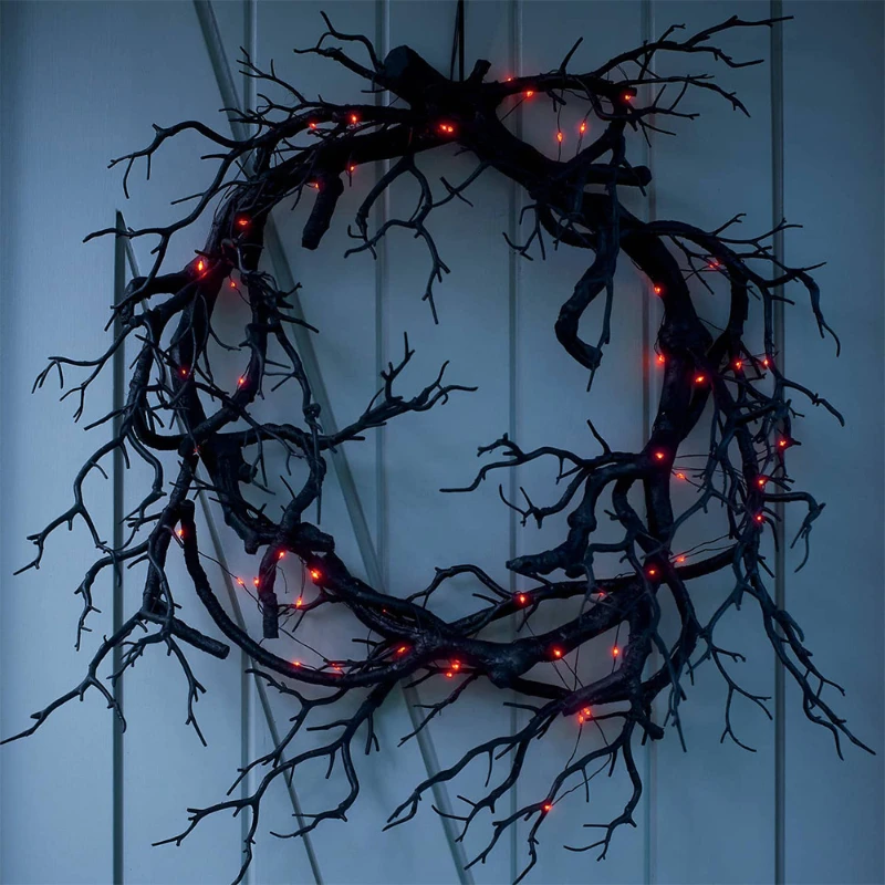 Halloween Deadwood Garland Glowing Crow Branches