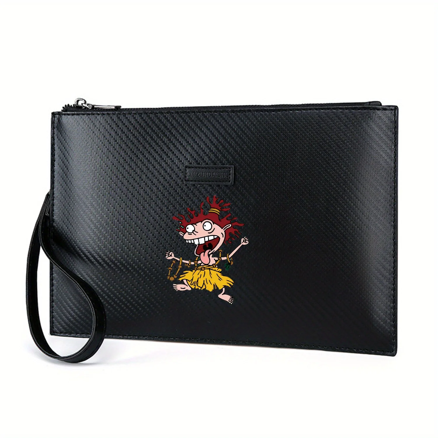 Crazy cartoon character dancing fun Elegant Printed PU Men's Handbag Fashionable and Practical for Everyday Carry