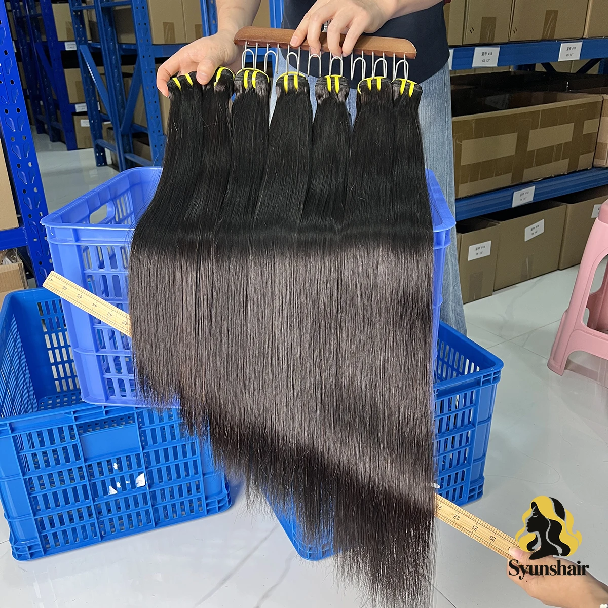 16A Vietnamesische, glatte, unbehandelte Echthaar-Bündel, 100 % unbehandeltes Echthaar, Haarverlängerungen, 30–36 Zoll, 1/3/4 Stück, für Damen. – Detail 1