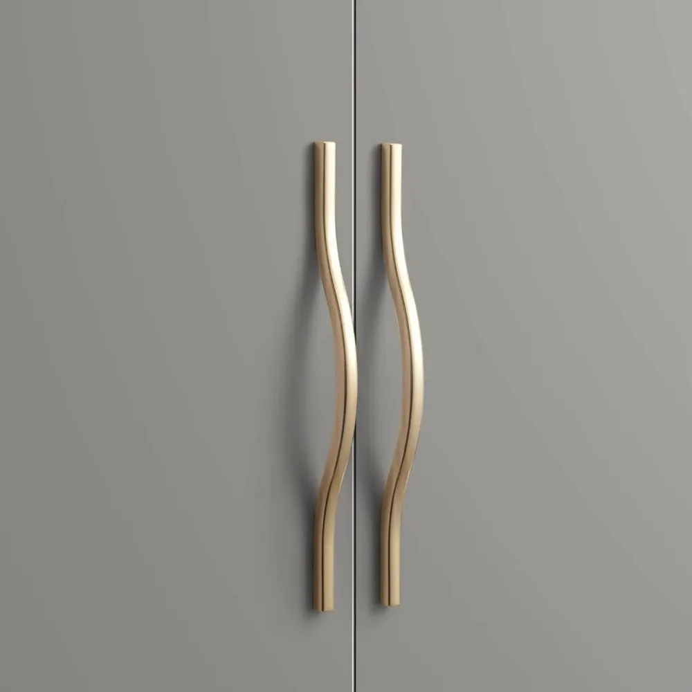 Goo-Ki Low Profile Antique Brass Cabinet Pulls Double Hole Centers(11.4''/12.6'') Zinc Alloy Handle for Drawer Cupboard Wardrobe