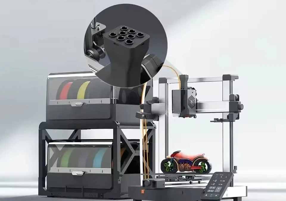 Printer 600mm/s Fast Speed Active Filament Drying Auto Leveling 255*255*260mm Size ANYCUBIC Kobra 3 V2 Combo 8 Color FDM 3D