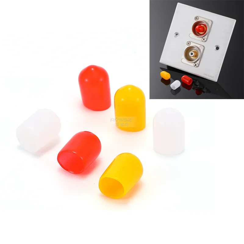 50Pcs RCA base dust cap anti-oxidation rubber signal plug sleeve socket audio cable plug protective cover