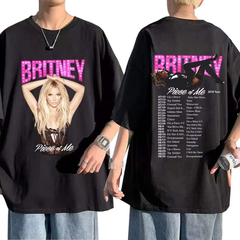 Camiseta con estampado gráfico de foto hermosa de Singer Britney Spears, camiseta de gran tamaño de Hip Hop a la moda, camisetas de manga corta Harajuku