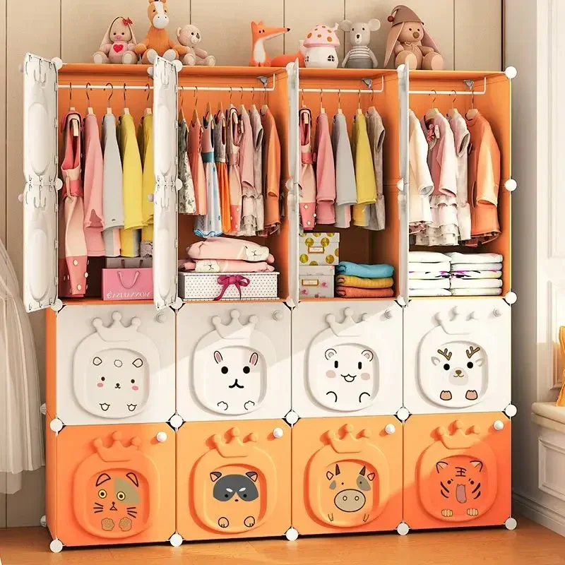 Children Wardrobe Bedroom Furniture Locker Multi Layer High Capacity Storage Cabinets Collapsible of Clothing Organizer Rack New