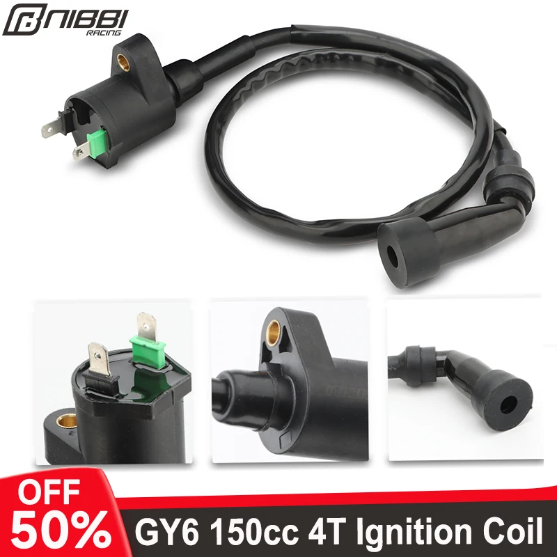 NIBBI Ignition Coil High Pressure Ignition Coil For GY6 50cc 125cc 150cc 170cc 200cc 250cc Engines Motorcycle Moped Scooter ATV