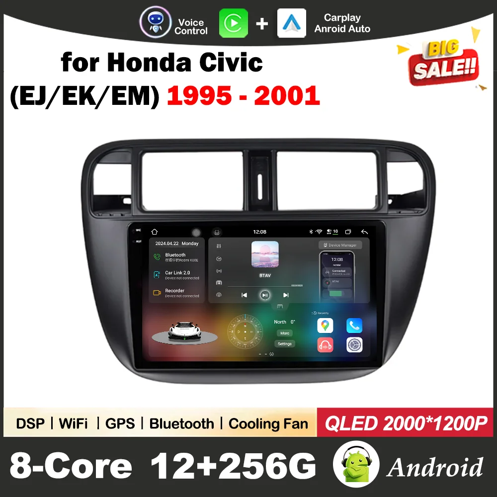 

Car Radio Mulltmedia Player Left Hand Drive for Honda Civic (EJ/EK/EM) 1995 - 2001 GPS Android OS WiFi+4G DSP Stereo Auto Tools