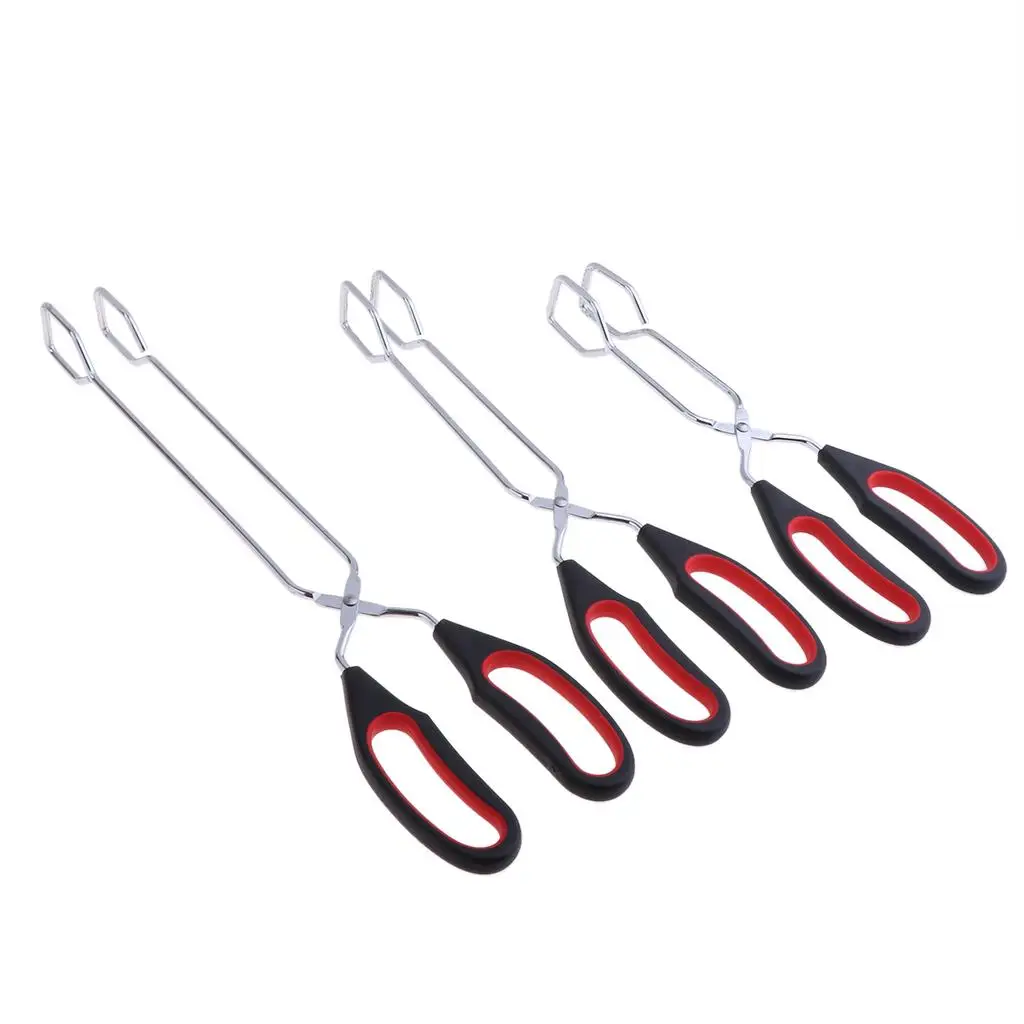 Heavy Duty Stainless Steel Silicone bbq and kitchen Tongs Scissor Tongs for Baking BBQ Grilling Salad Bread